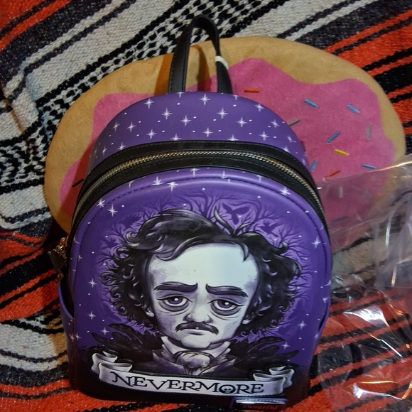 Loungefly Edgar Allen Poe Nevermore Mini Backpack NWT Books-a-Million Exclusive - Picture 3 of 9